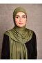 Women's hijab combed cotton shawl special stitched long seasonal plain khaki color - 3