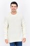 Men Crew Neck Knitted Sweater, Ivory