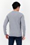Men V-Neck Embroidered Logo Long Sleeve Sweater, Grey - 3