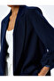 3/4 Sleeve Oversize Long Blazer Jacket with Pockets - 5