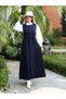 Navy Blue Women's Pleated Gilet Dress - 5
