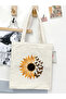 Daisy and Butterfly Design Raw Cloth Tote Bag, Pinterest Bag, Book Bag - 3