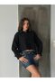 Women's Black Stylish Lace Detailed Crop Woven Shirt - 7