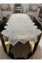 New Luxury Runner Living Room Coffee Table Table Cover Set French Laced Dowry Set Cappuccino 5 Pieces - 3