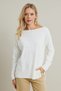 Ecru Boat Neck Women's Knitwear Blouse - Myil561 - 2