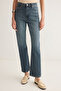 Mavi Yüksek Bel Düz Kesim Straight %100 Pamuk Non-Stretch Jeans TWOSS25JE00106 - 3