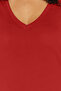 Kırmızı V Yaka Basic %100 Pamuk Örme T-Shirt TBBSS22BF0028 - 4