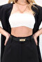 Women's Black Elastic Lock Buckle Belt Alc-X13389 - 2