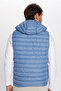 Men's Slim Fit Wind-Resistant Blue Inflatable Vest with Removable Hood and Pockets - 5