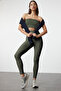 Khaki Seamless/Seamless Light Support/Shaping Strapless Knitted Sports Bra TWOAW20BS0018 - 2