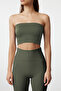 Khaki Seamless/Seamless Light Support/Shaping Strapless Knitted Sports Bra TWOAW20BS0018 - 3