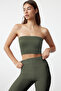 Khaki Seamless/Seamless Light Support/Shaping Strapless Knitted Sports Bra TWOAW20BS0018