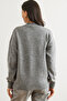 Women's Gray Diamond Patterned Half Fisherman Knit Sweater Kzk- 19000961 - 6