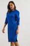 Women's Cobalt Blue Waistband Slit Hair Knit Mini Dress Elb- 19002289 - 4
