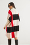 Women's Ecru Black Plaid Thick Poncho Tunic Dress Elb- 19002323 - 5