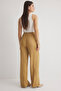 Camel Jakarlı Beli Lastikli Wide Leg/Geniş Paça Dokuma Pantolon TWOSS25PL00039 - 8