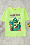 Green Printed Knitted T-Shirt Tkdss25Ts00069