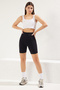 Siyah Seamless/Dikişsiz Push Up Örme Spor Şort/Kısa Tayt THMSS25TY00013 - 3