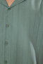 Light Khaki Regular Fit Textured Summer Linen Look Shirt Tmnss23Go00070 - 4
