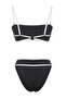Siyah-Beyaz Renk Bloklu Biyeli Straplez Kaplı Regular Yüksek Bel Bikini Takımı TBESS25BT00126 - 7