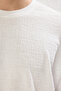 Ecru Off-Shoulder Regular/Relaxed Fit Textured T-Shirt Tmnss25Ts00043 - 6