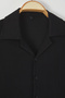 Black Oversize Textured Stretchy Comfortable Knitted Fabric Shirt Tmnss25Go00006 - 7