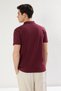 Plum Slim/Narrow Cut Textured Buttoned 100% Cotton Polo Neck T-Shirt Tmnss20Po0002 - 5