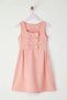 Pink Ribbon Detail Mini Me Woven Dress TKDSS25EL00046 - 7