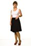 Women's Black Asymmetrical Wrap Model Midi Double-Breasted Skirt 4C-3000
