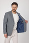 Alturo Men's Navy Blue Spring-Summer Honeycomb Pattern Regular Fit Blazer Jacket - 6