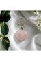 Pink Quartz Necklace Love Stone (HEART) - 2