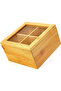 Tea Box Made with Premium Quality Bamboo Material – 4 Compartment Organizer with Glass Lid - 2