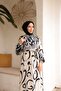 Women's Hijab Patterned Belted Long Viscose Dress - 4