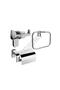Chrome Lux 3-Piece Bathroom Set Paper Holder with Cover, Round Towel Holder, Robe Rack