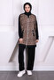 Black Sequined Leopard Modal Tunic with Pants