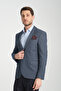 Valufe Men's Navy Blue Lycra Stretch Fabric Slim Fit Slim Fit Blazer Jacket - 3