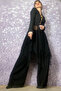 Asymetric Cut Scuba Black Jacket with Tule Detail - 3