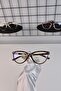 Leopard Cat Eye Bone Transparent Women's Unisex Blue Light Protection Screen Goggle Glasses - 2