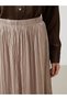 Lcw Modest Elastic Waist Satin Women's Skirt - 3