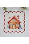 New Year's Concept Candy House Themed Embroidery Edge Fabric Cocktail Napkin 1 Piece