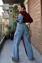 Women's Denim Garnished Palazzo Bottom Top Suit - 3