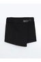 Lcw Kids Black Elastic Waist Girls' Jean Shorts Skirt