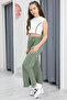 Khaki Wide Leg Slit Girl's Trousers 20288 - 6