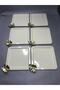 Cream Luxury Butterfly Accessory Stainless Steel Square Set of 6 White Coffee, Tea, Decorative Presentation Serving