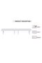 Meeting Table Conference Table with Wire Management & Metal Legs-8 Seater, U-Leg (White) - 3