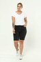 Women's Large Size High Waist Full Lycra Slimfit Jean Shorts-C606-Anthracite - 7
