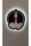 Decorative Wooden Printed Space Rocket Children's Room Night Light 29*34