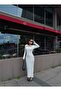 Polo Shirt Collar Side Slit Long Sleeve Stretchy Seersucker Fabric Maxi Long Dress - 7