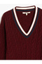 Long Sleeve Hair Knit Women's Oversize V-Neck Sweater - 5