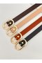 Set of 4 Oval Gold Buckle Women, Belt, Jacket Belt. Dress Belt Trouser Belt - 2